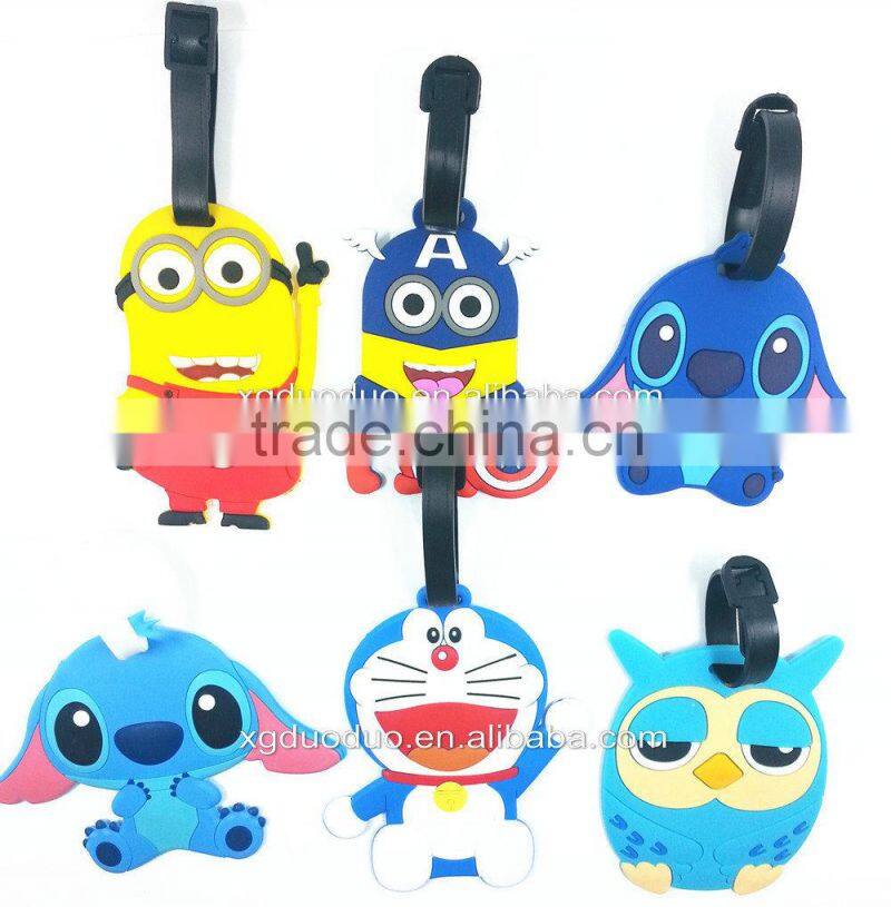 Custom promotional gifts cute airplane shaped soft pvc luggage tag