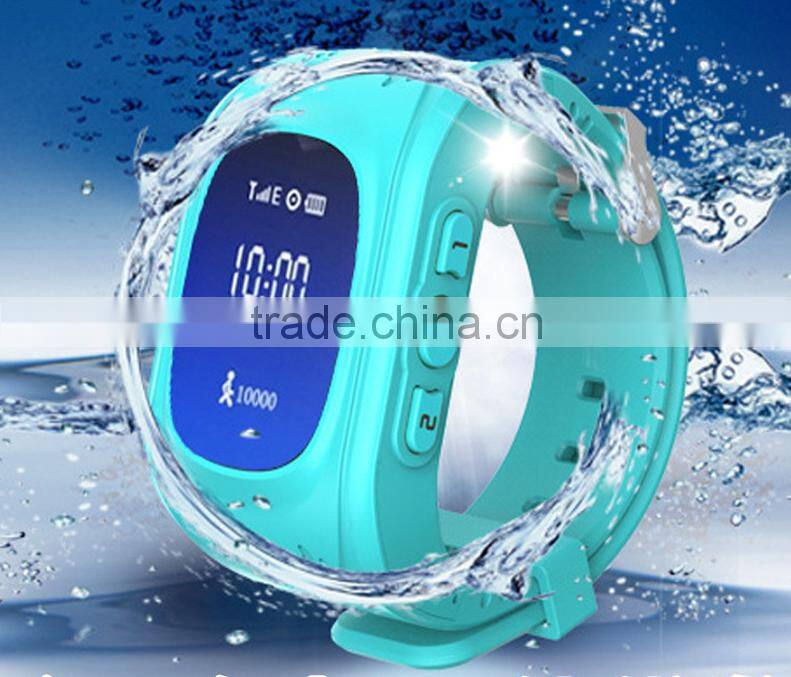 New products for 2016 waterproof wrist watch gps tracking device for kids Q50 with two way communication
