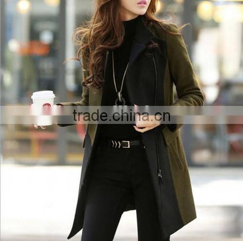 Fashion Handsome Hot Europe Newest Coat Wholesale Cheaper Sale Sexy Zipper Style Ladies Coat
