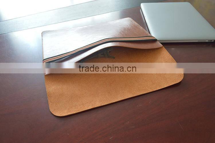 Eco-friendly high-grade leather notebook case for macbook 15 inch
