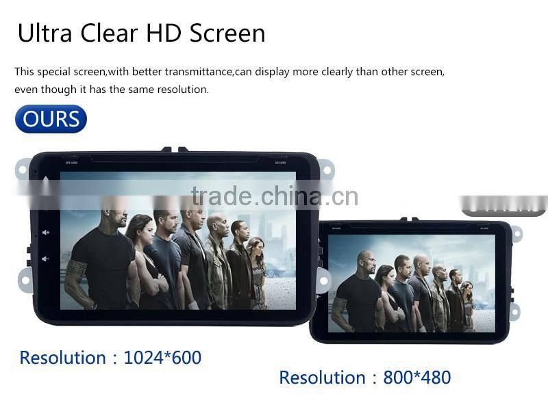 Cheap 8 Inch High quality double din Special and Humanized Design car gps dvd player for VW skoda