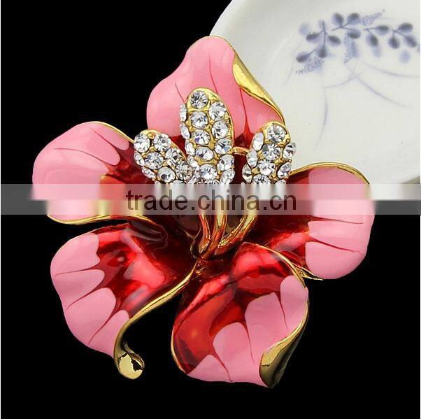 Fashion cheap wholesale enamel flower brooch