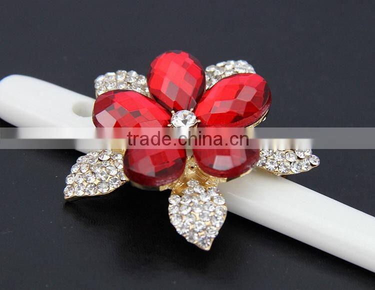 2015 wholesale flower gold fashion discount mother's day brooches pins to wedding dress