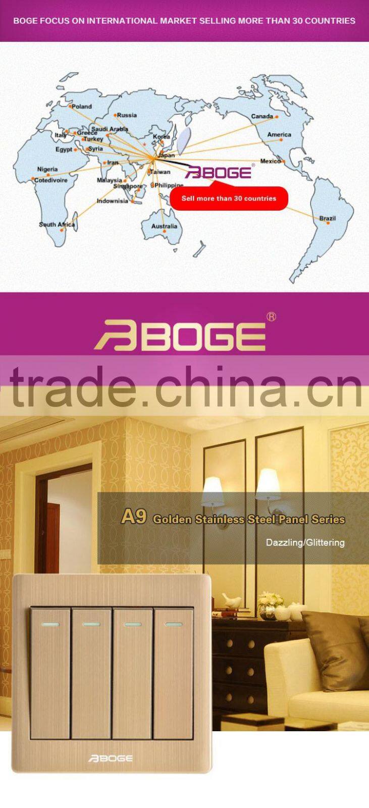 pc materials switch stainless steel cover