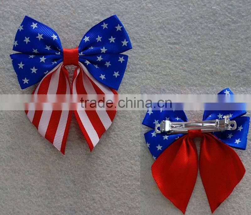 July 4th butterfly tie barrette and hair clip