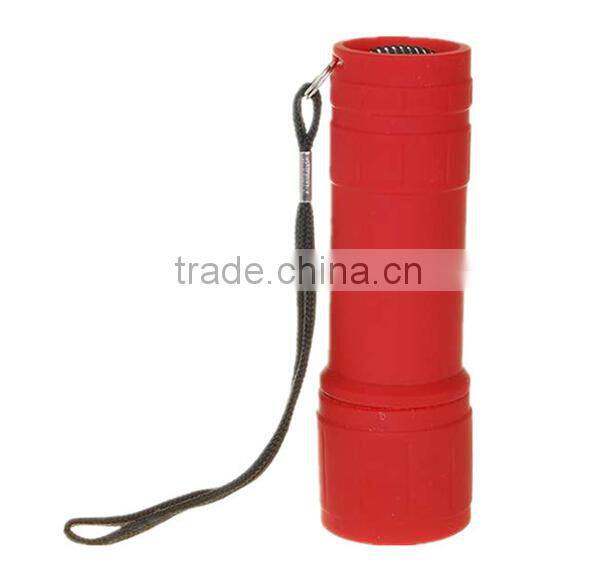 mini 9 led plastic flashlight case flashlight