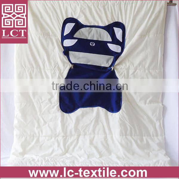 supply 2015 special design made of polar fleece fabric hugging car shaped pillow accessory blanket to keep warm(LCTP0169)