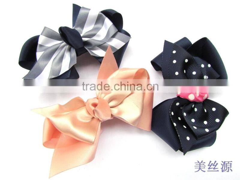 Factory direct selling polyester bow women hair accessories hair bows for girls boutique wholesale hair bows satin ribbon bow