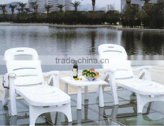 Beach lounger chair for outdoor used/Plastic leisure bench chair