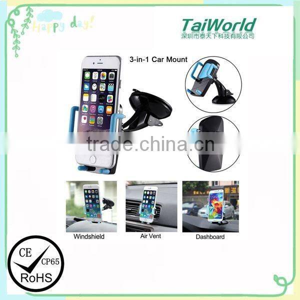 2016 Hottest Design 360 degree 3in1 Car Air Vent Windshield Dashboard Mount Holder Stand For Cell Phone GPS