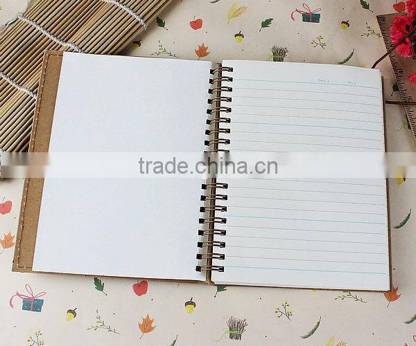 Double Wire-o Binding Brown Notebook/Craft Paper Custom School Notebook