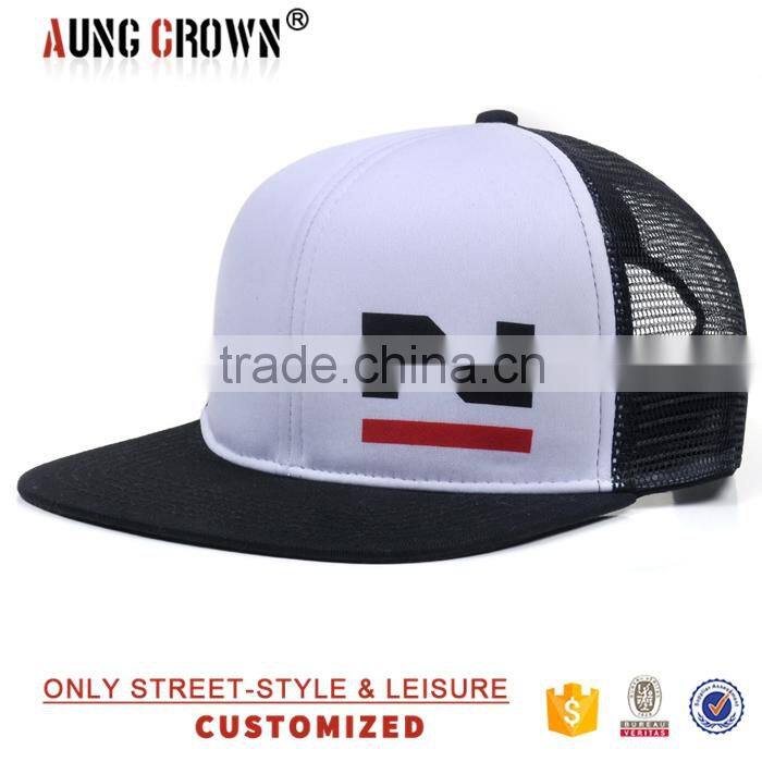 design your own custom design flat brim mesh trucker hats
