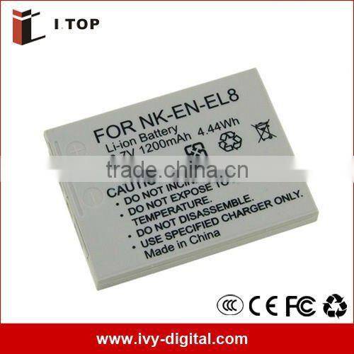 Digital Camera Battery for Nikon EN-EL8,1200mAh 3.7V