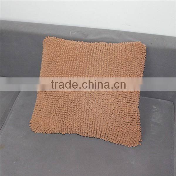 cotton filling with ziper chenille microfiber throw pillow