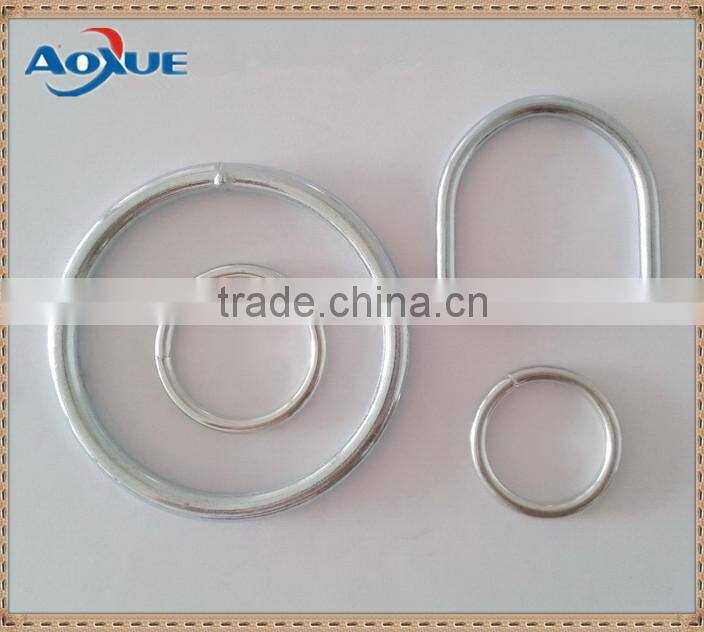 Metal connecting ring hardware, welded d ring and o ring