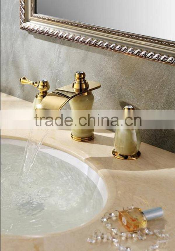 new product hot and cold water faucet,South America two handles artistic brass waterfall faucets