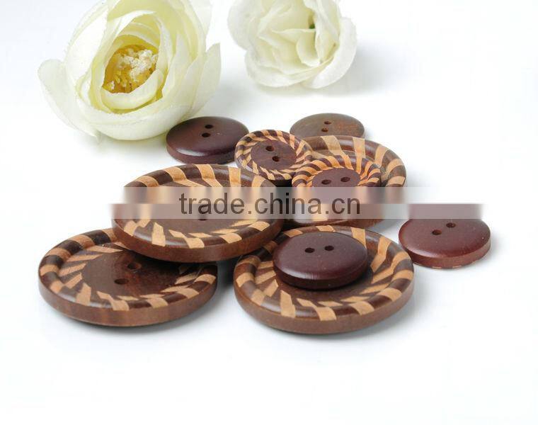 Wooden Buttons 2 Holes Laser Patterned Buttons Fit Sewing Crafting Scrapbooking