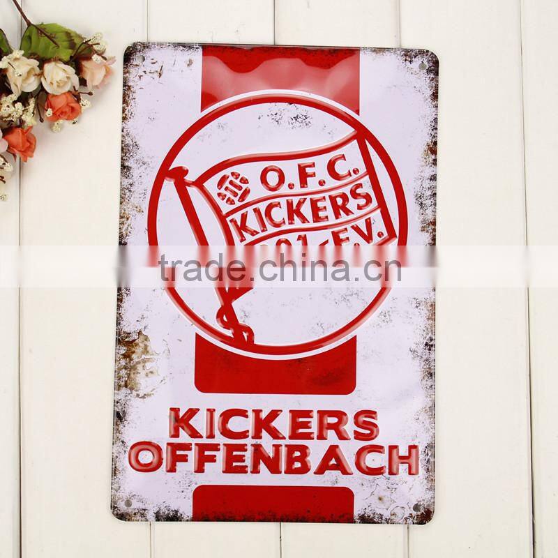 Hot sale advertising embossed dome bowed tin plate sign