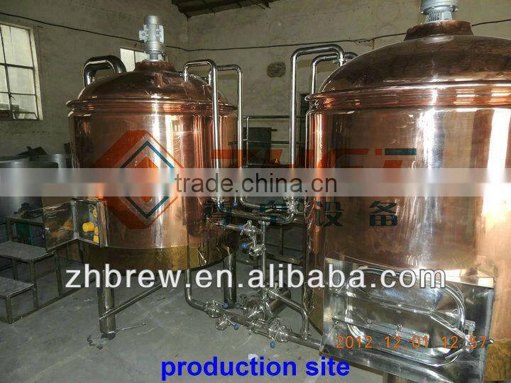 500L red copper restaurant beer brewing equipment CE