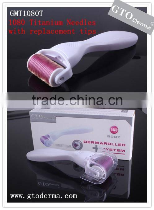 the newest 1080 needles medical grade micro needle roller,titanium 1080 body derma roller
