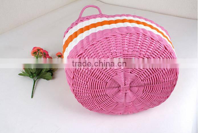 soft cheap crochet Polyester PP straw basket laundry woven basket
