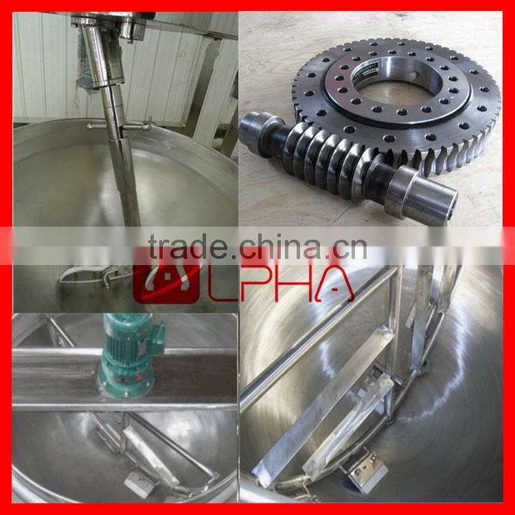 500Liter steam heating tilting jacketed kettle /candy cooking pot/ jacketed cooking pot