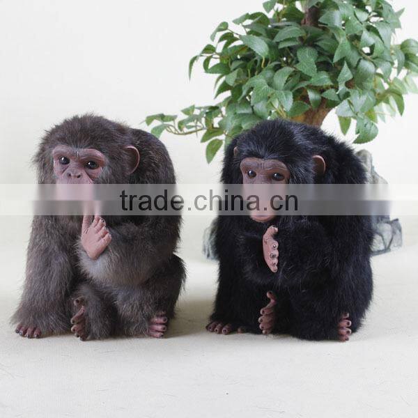 Garden decoration furry animal resin gorilla logo toy