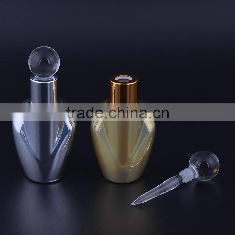 MUB New Design Silver Gold Colored UV Gel Dropper Glass Bottle With Glass Stick Cap