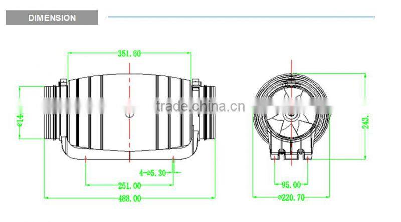 Silent 6" Inline Mixed Flow Duct Fan