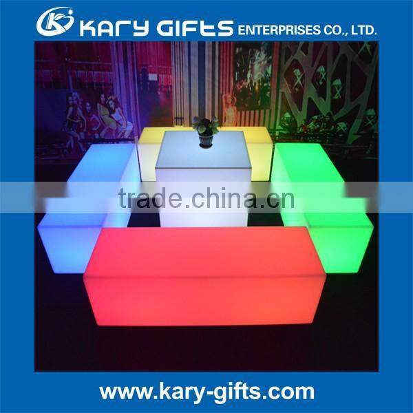 Valuable illuminated commercial furniture led waiting chair