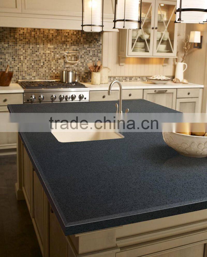 High quality black artificial quartz kitchen countertop