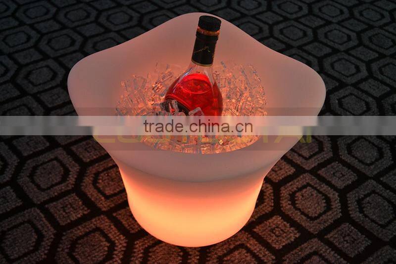 PE plastic whaterproof Illuminated led ice bucket