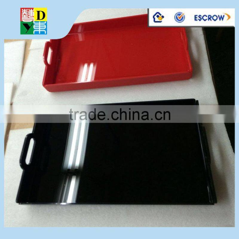 Elegant Design rectangle Acrylic serving Tray, 2015 custom Acrylic dinner Tray for hotel use serving tray from China low price
