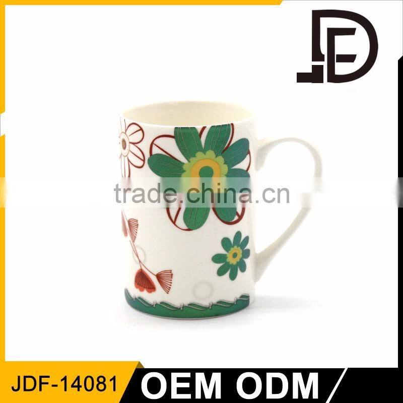 Drinkware flower ceramic coffee mug logo, logo mugs no minimum