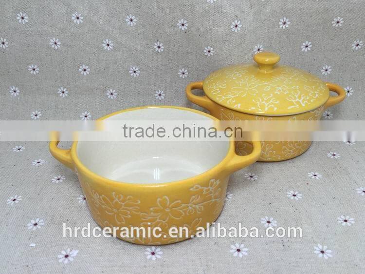 The hot sale ceramic soup pot/restaurant cheap ceramic soup pot