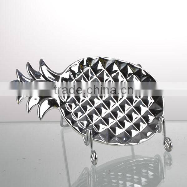 set of 3 electroplate jack fruit plate