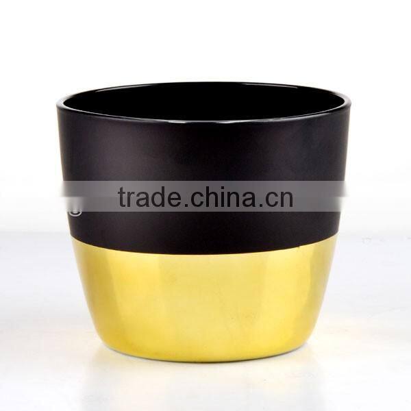 Newest Half Golden Design Glass Vase