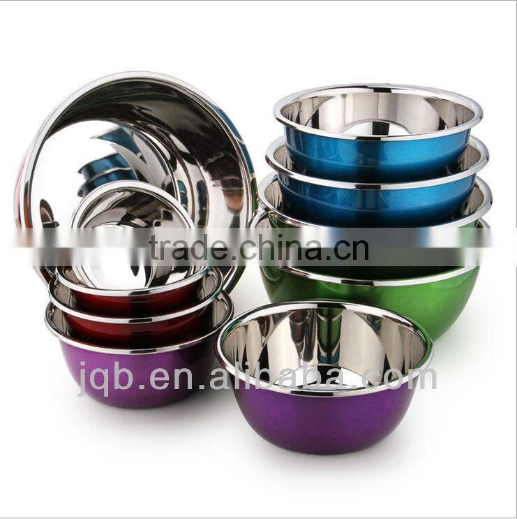 stainless steel colorful mixing bowl