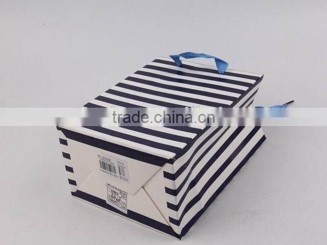 Foldable Gift Bag With Stripe Pattern/ Shopping Paper Bag
