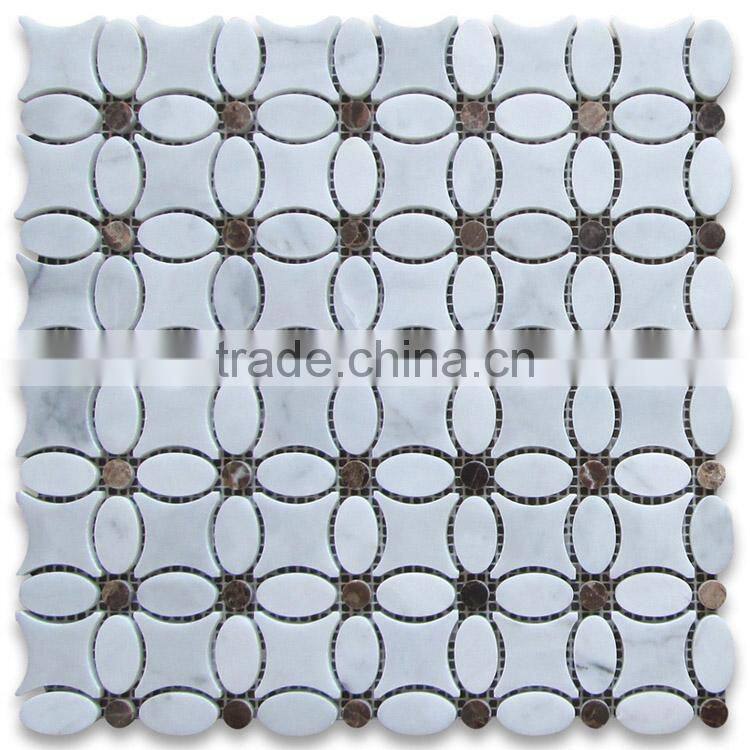 MM-CV279 Cheapest kitchen natural stone elegant flower marble mosaic tile