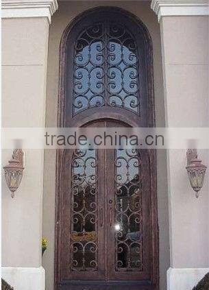 Bisini eyebrow top luxury design galvanize wrought iron door (BG90060)