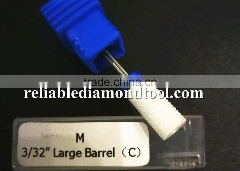 Medium Type Mshank diameter 2.35mm Ceramic Burr For Nail 1 Piece Huaxing large barrel