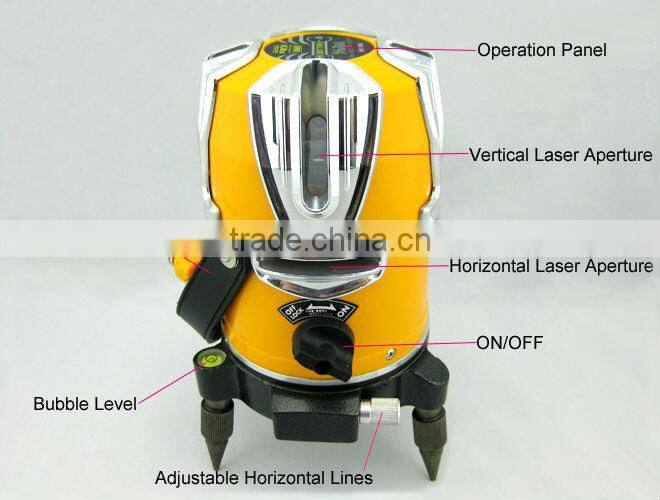 8 lines (4H+4V+1D) Laser level