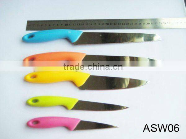 red colour fruit knife with PP cover