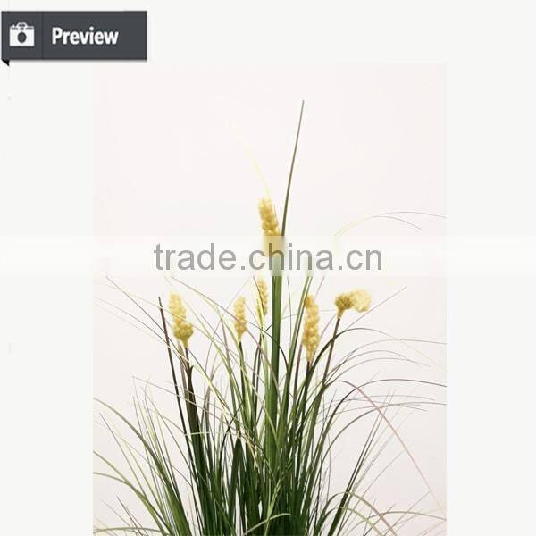 Artificial Grass Synthetic Onion Grass with Cattails Spray Fake Grass in Pot
