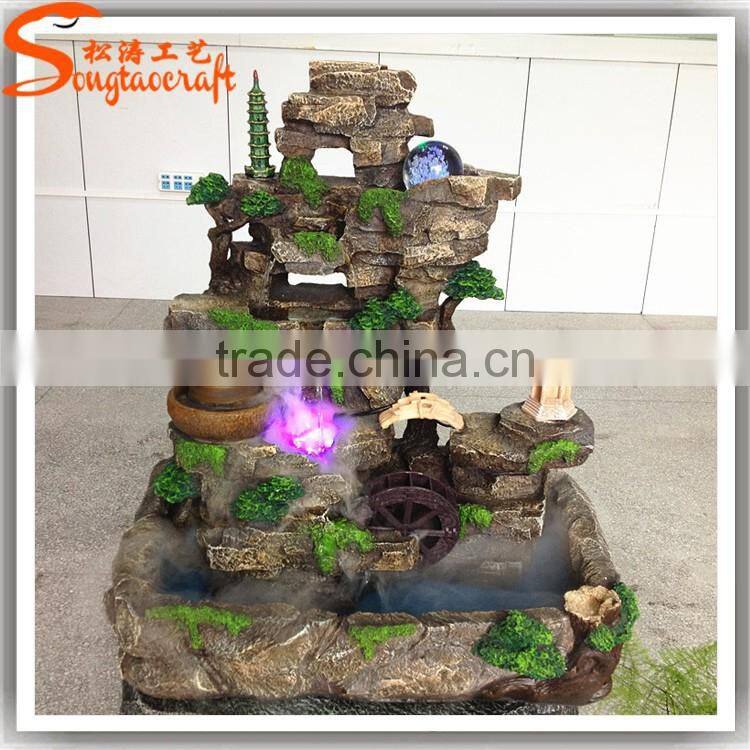 Hot sale Artificial Fountain indoor decoration customized fiberglass artificial water fountain