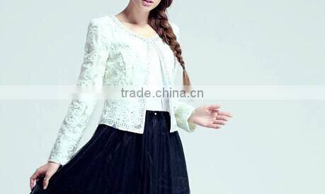 latest ladies quality coat white sheer wholesale factory organza coat