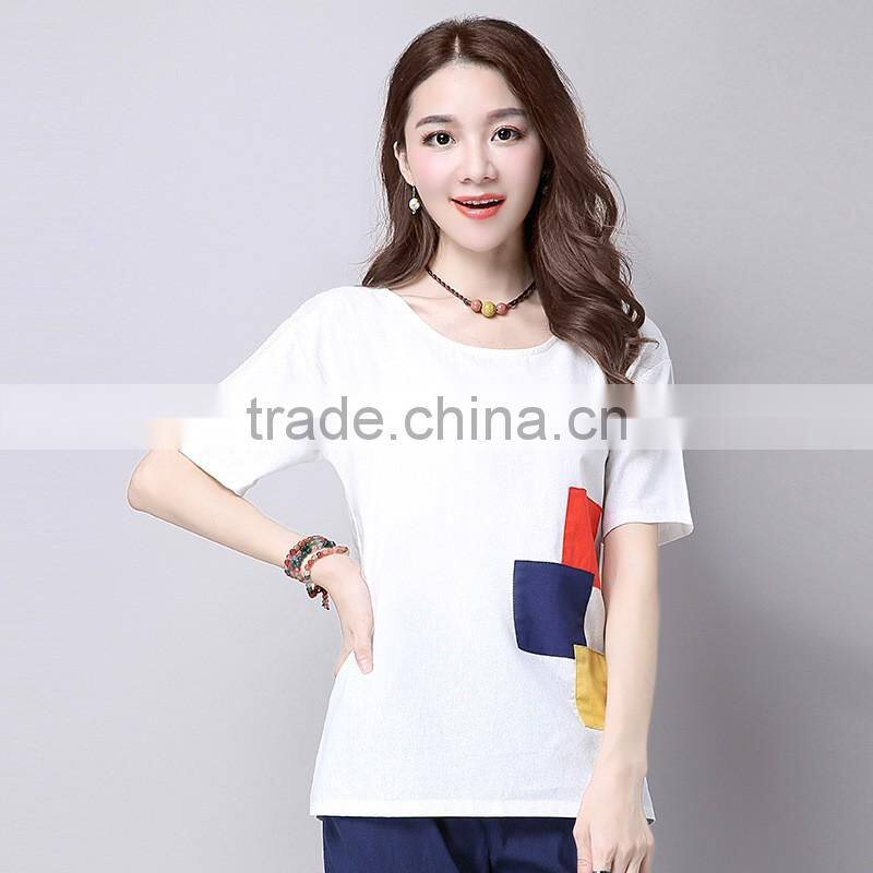 China factory wholesale custom logo cotton women's t-shirt embroidery shirt