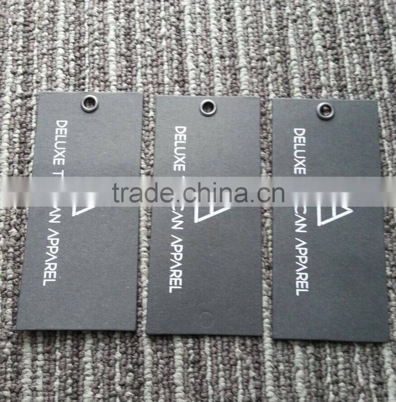 2016 Hot sale high quality black cardboard paper Hang Tags Swing tags for jeans