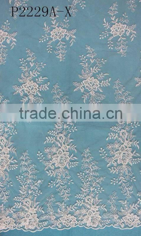 2017 hot style french lace applique fabric With Professional Technical Support
